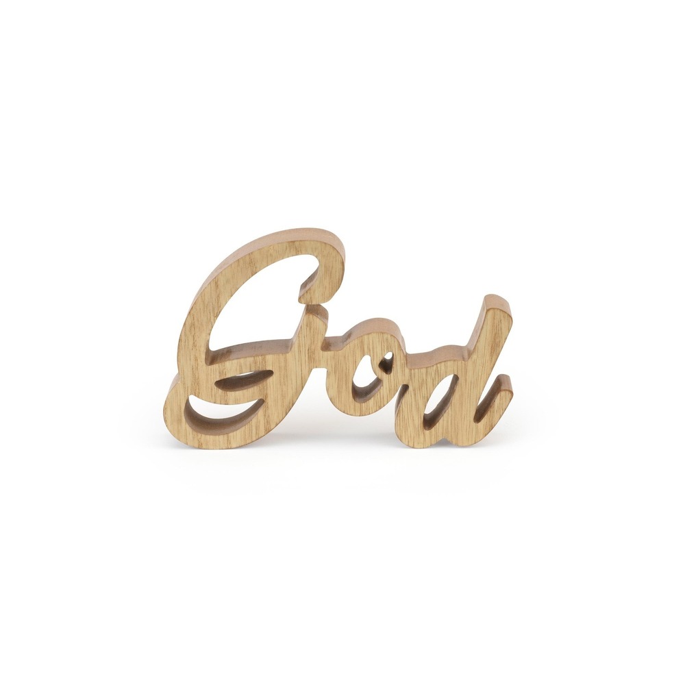 Wooden God Sign | Tabletop Faith Decor | Farmhouse Shelf Accent